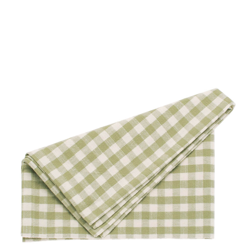 Walton & Co Pale Olive Gingham Set of 4 Napkins